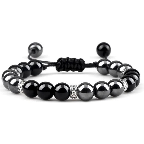 Healing Spiritual Beads & Silver Bracelet Adjustable